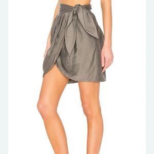 NEW Joie Moss Erlecia Wrap Skirt Size Medium  Pleated Side Tie Lined